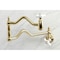 Kingston Brass KS2107PX Heritage Wall Mount Pot Filler, Brushed Brass KS2107PX - alternate 4